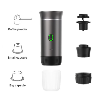 Portable Espresso Maker - Metallic Grey