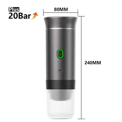 Portable Espresso Maker - Metallic Grey